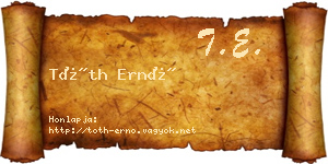 Tóth Ernő névjegykártya