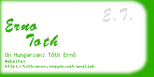 erno toth business card