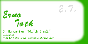 erno toth business card